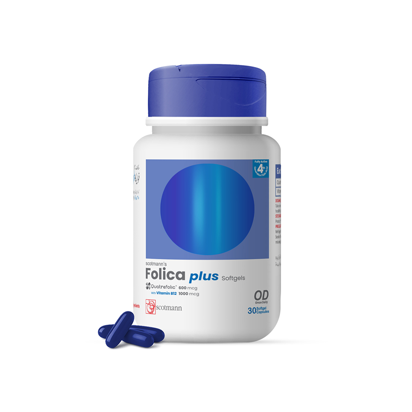 Folica Plus Quatrefolic & Vitamin B12 - 30 Softgels