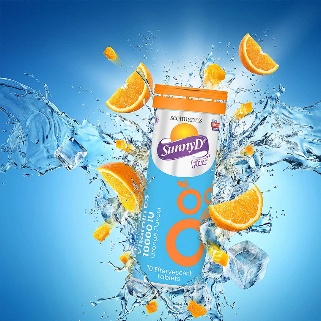 Scotmann’s SunnyD Fizz Vitamin D3 (10,000 IU) – 10 Effervescent Tablets
