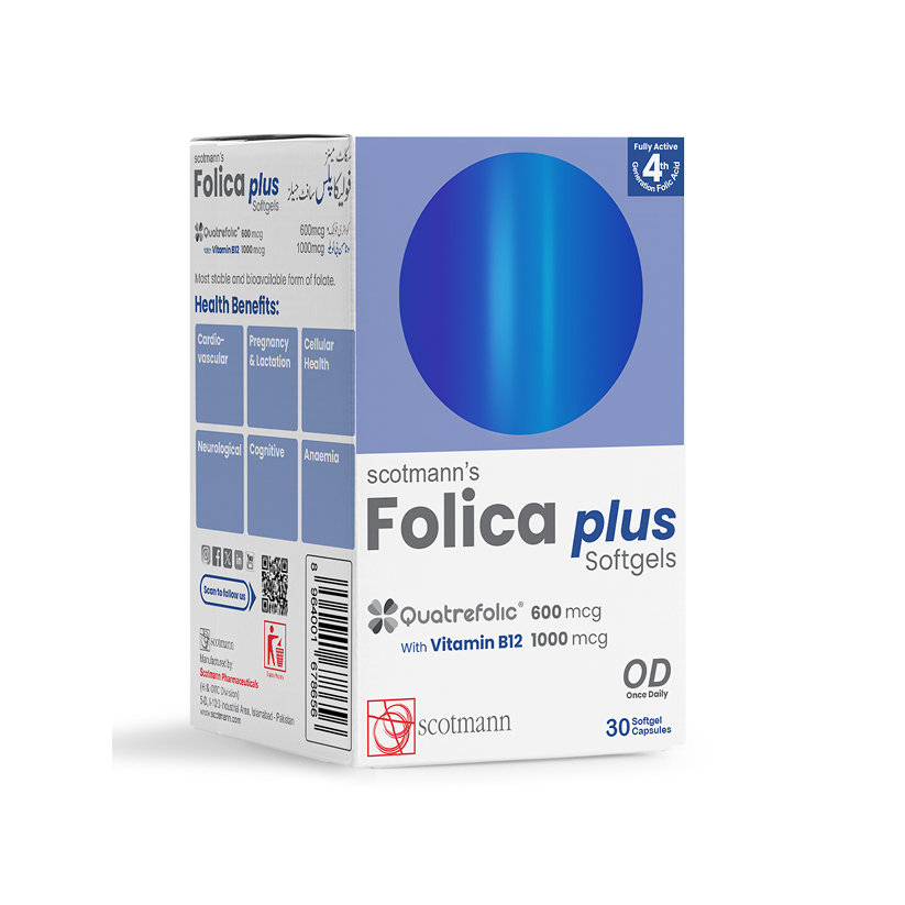 Folica Plus Quatrefolic & Vitamin B12 - 30 Softgels