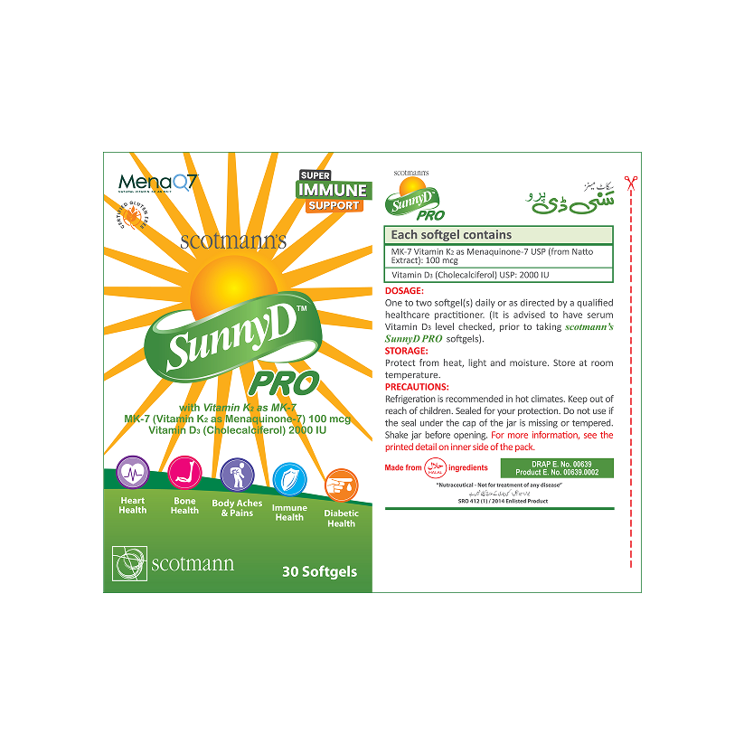 Scotmann’s SunnyD Pro Vitamin K2 & D3 - 30 Softgels