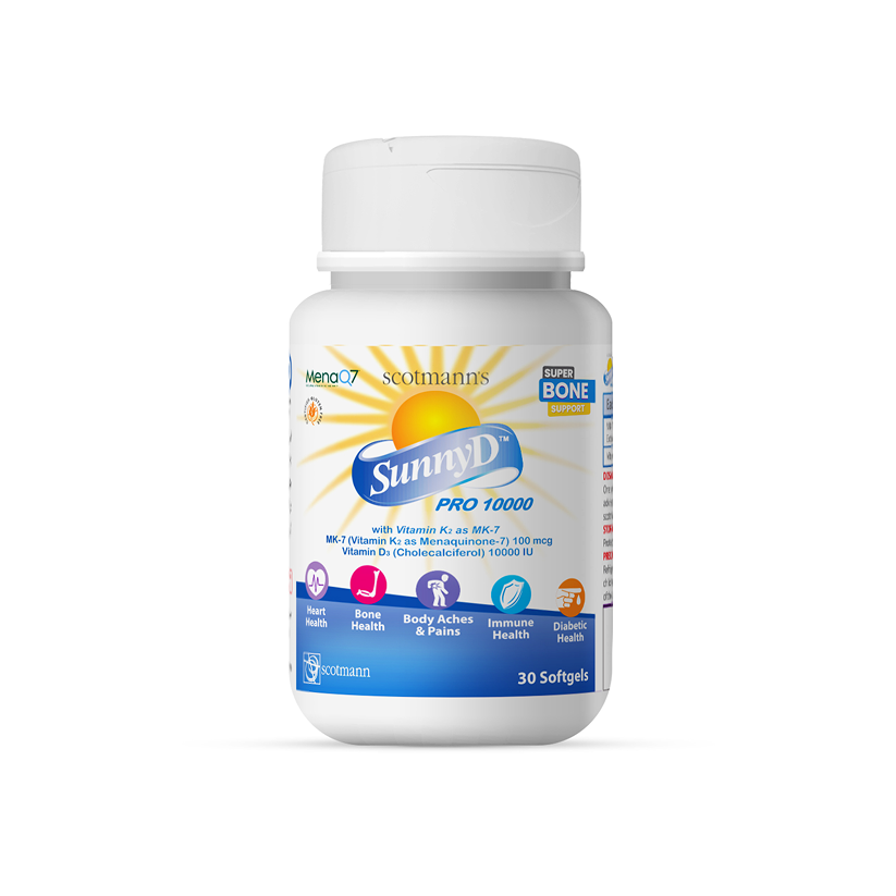 Scotmann’s SunnyD PRO 10000 Vitamin D3 & K2- 30 Softgels