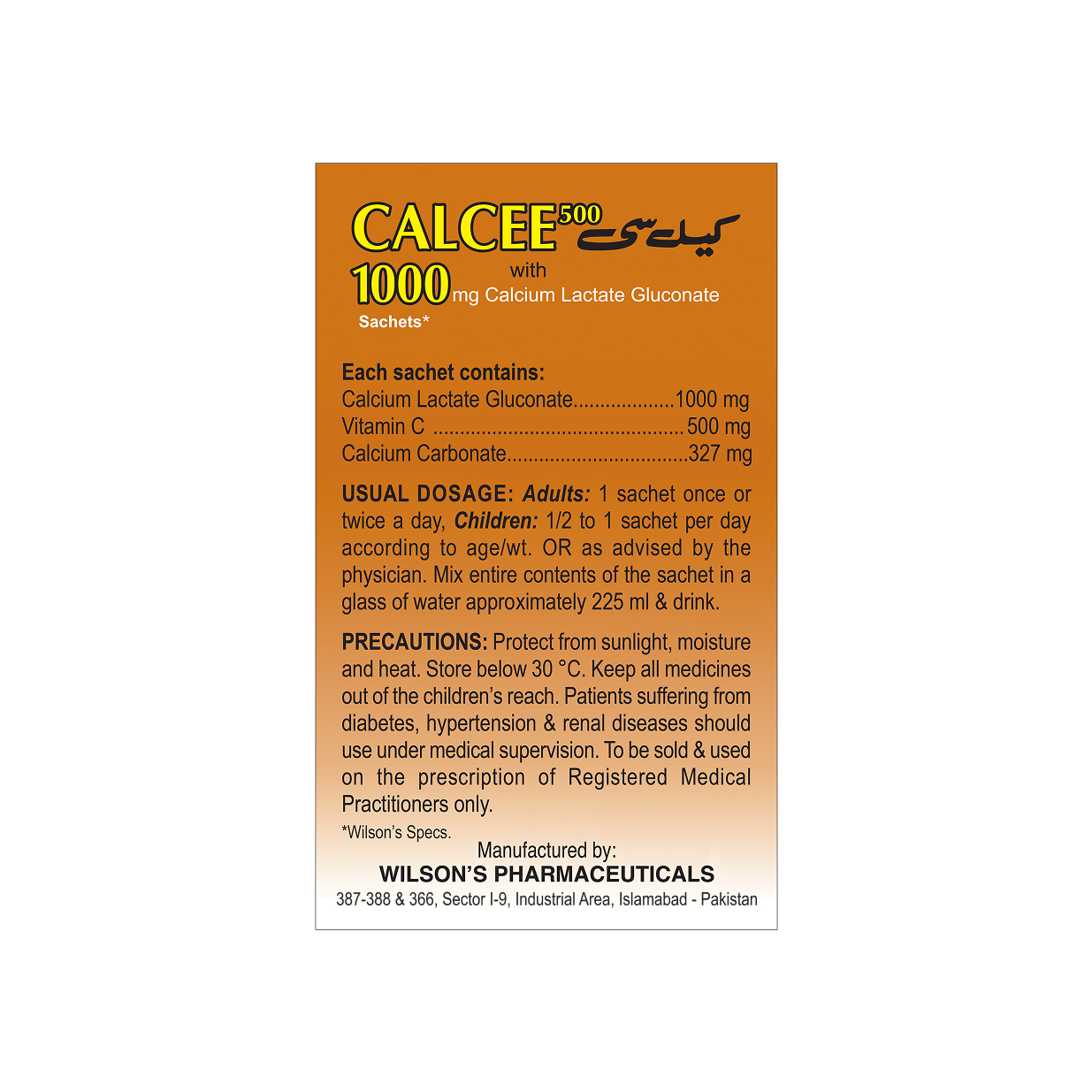 Wilson’s Calcee 500 sachet (Orange)