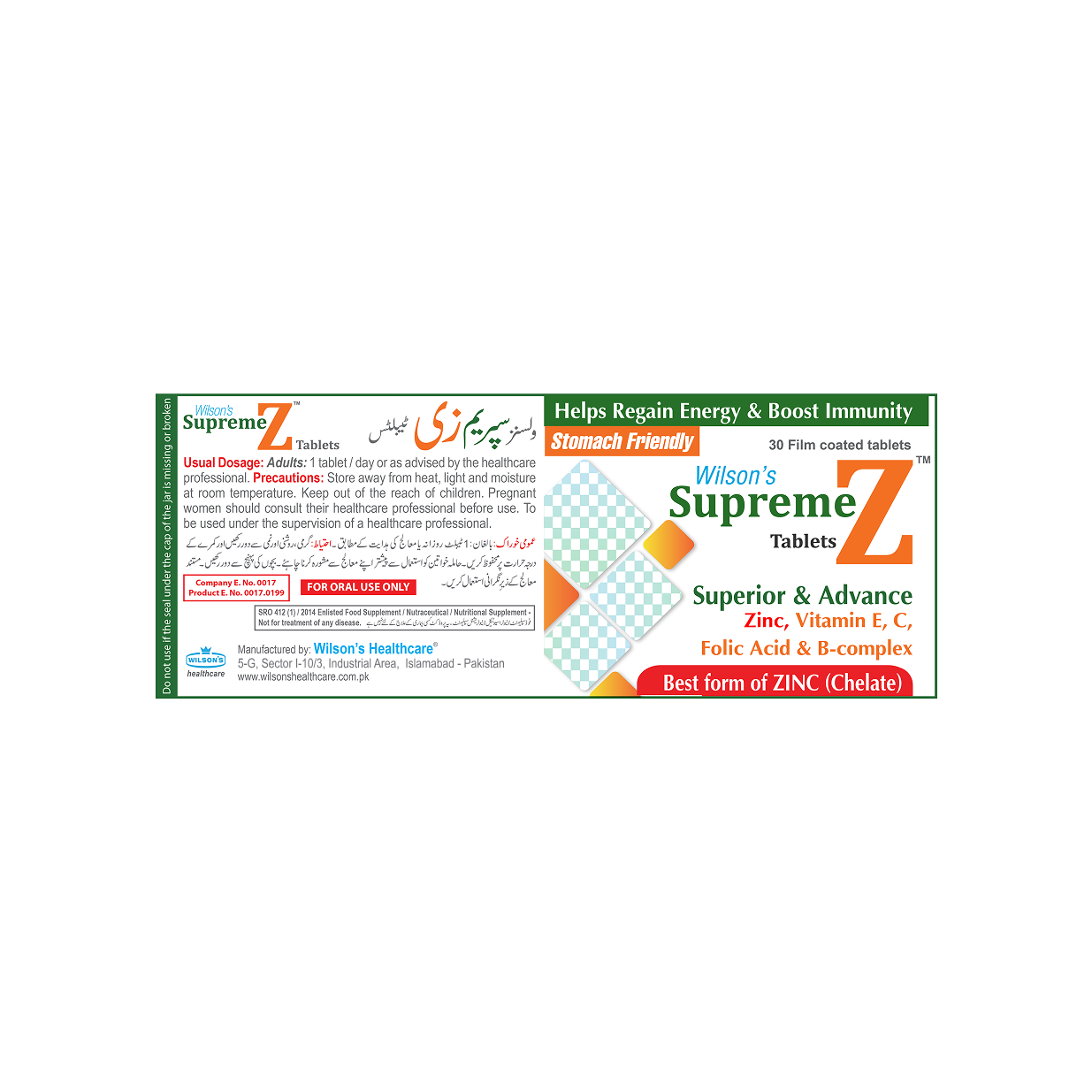 Wilson’s Supreme Z - 30 Tablets