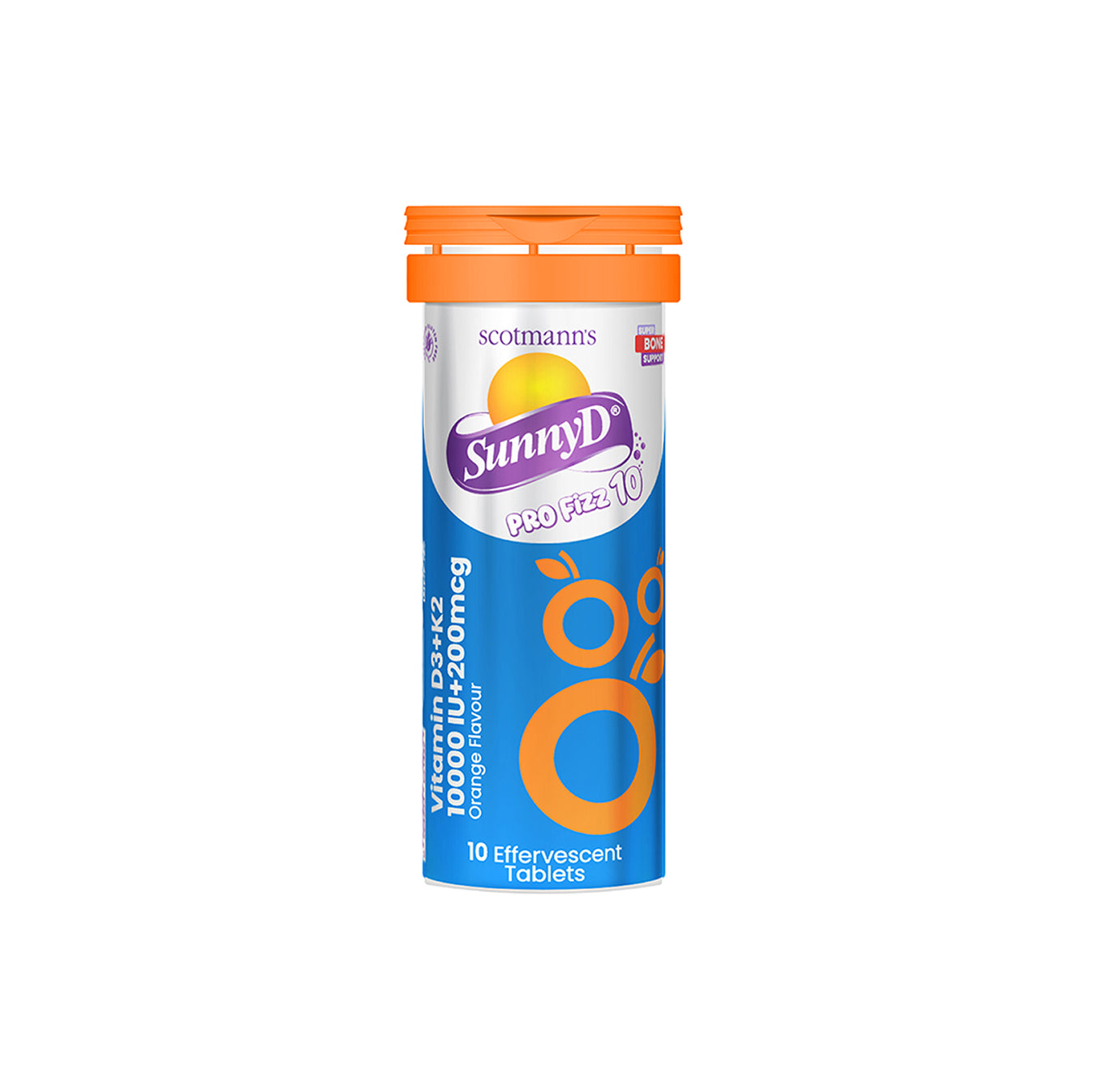 Scotmann's SunnyD PRO Fizz 10 - Vitamin D3 & K2 - 10 Effervescent Tablets